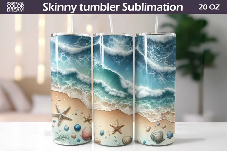 Sea Tumbler Wrap | Sea Wave Tumbler Sublimation