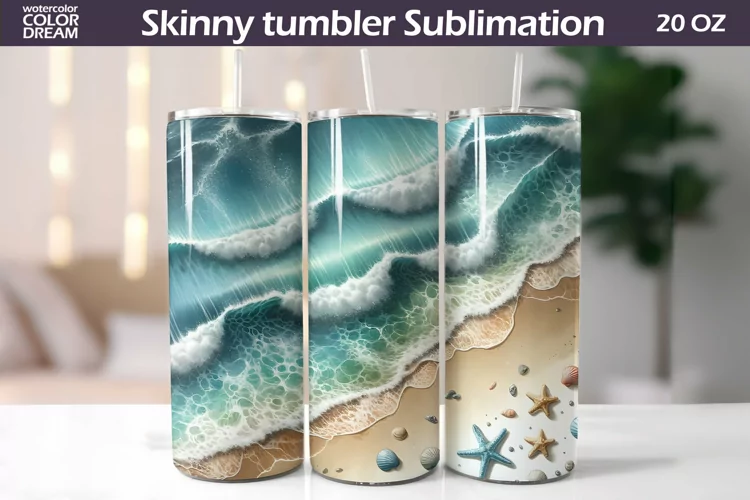 Sea Tumbler Wrap | Sea Wave Tumbler Sublimation