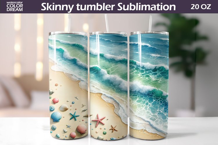 Sea Tumbler Wrap | Sea Wave Tumbler Sublimation