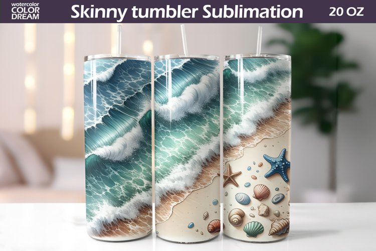 Sea Tumbler Wrap | Sea Wave Tumbler Sublimation
