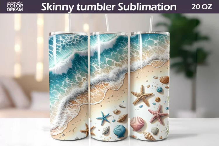 Sea Tumbler Wrap | Sea Wave Tumbler Sublimation