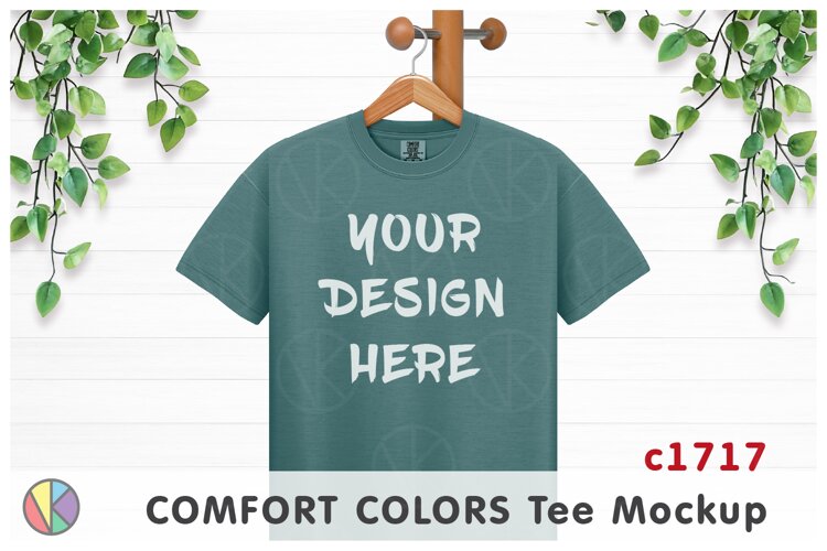 Seafoam Comfort Colors 1717 T-Shirt Mockup.