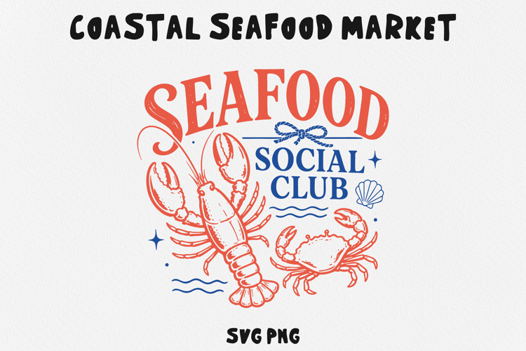 Seafood Social Club SVG PNG, Retro Lobster And Crab Design