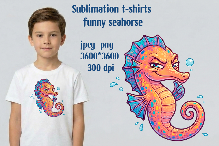 T-shirt funny fish seahorse sublimation