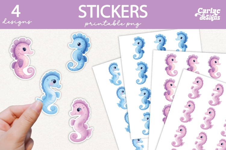 Seahorse Printable Stickers