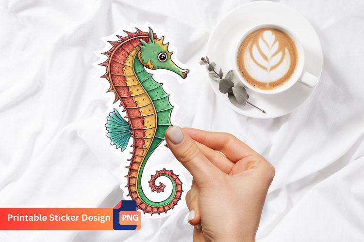 Seahorse Sticker, Sea Animal Sticker, Ocean Life Sticker