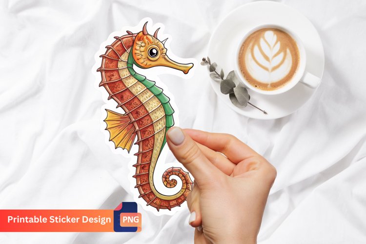 Seahorse Sticker, Sea Animal Sticker, Ocean Life Sticker