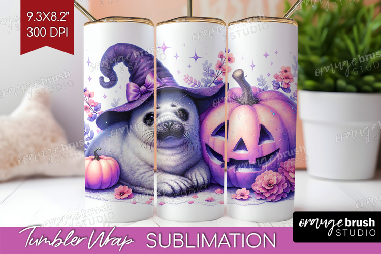 Seal Halloween Tumbler Wrap Coquette Tumbler PNG Sublimation