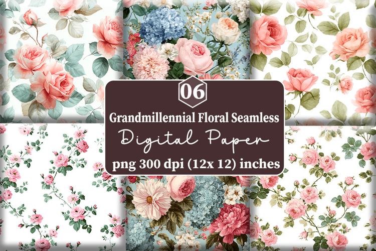 Grand millennial Floral Seamless Patterns