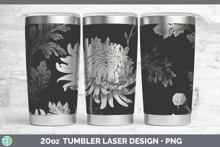 Chrysanthemums Laser 20oz Tumbler Seamless Autumn Sublimatio