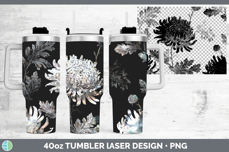 Chrysanthemums Laser 40oz Tumbler Seamless Autumn Sublimatio