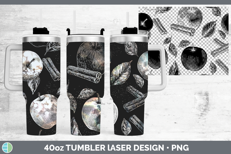 Cinnamon Apple Laser 40oz Tumbler Seamless Autumn Sublimatio