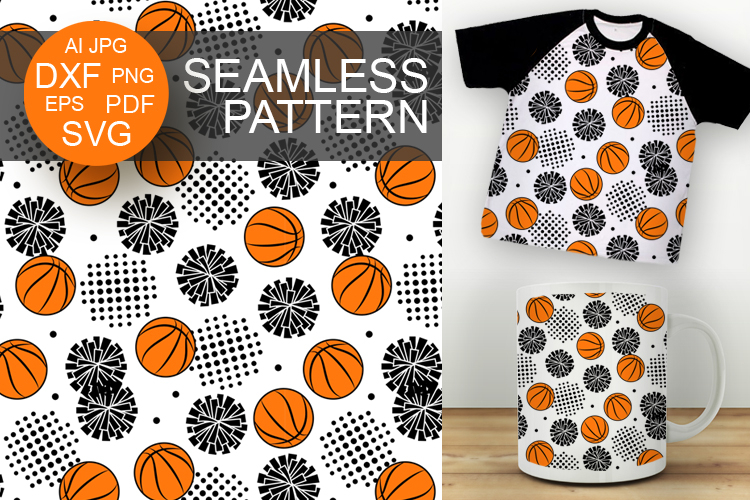 Background Basketball backdrop SVG Seamless pattern Sport