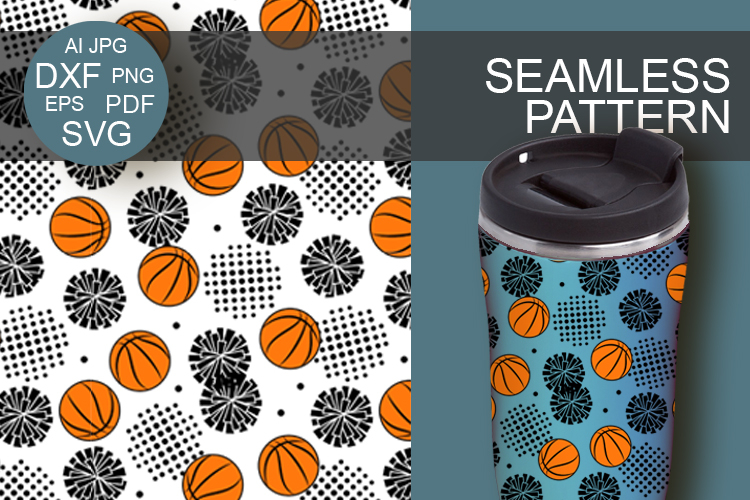 Background Basketball backdrop SVG Seamless pattern Sport