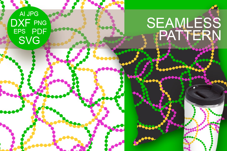 Seamless background beads Mardi Gras backdrop Pattern