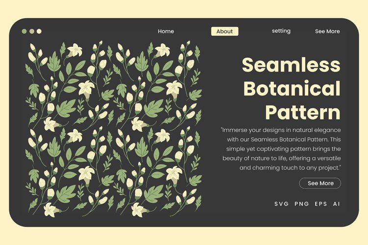 Seamless Botanical Pattern example image 1