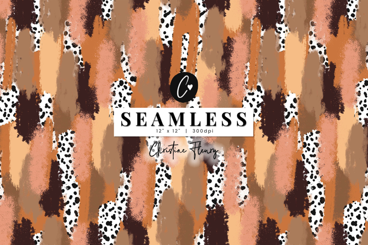 Seamless Brown Dalmatian Brushstroke Digital Paper