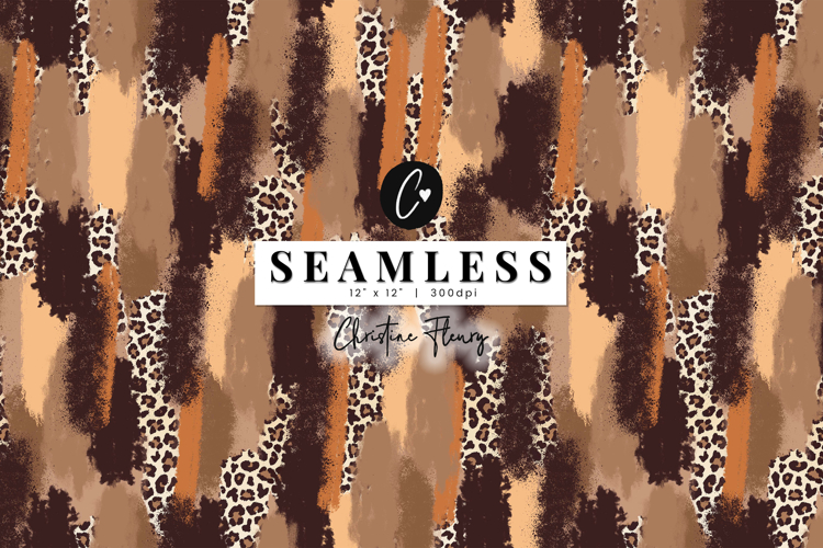 Seamless Mama Leopard Print Brushstroke Digital Paper