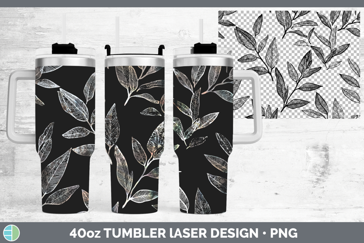 Laurel Leaves Seamless Christmas Laser 40oz Tumbler Sublimat