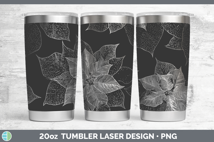 Poinsettia Seamless Christmas Laser 20oz Tumbler Sublimation
