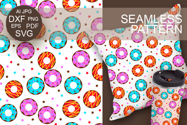 Seamless Background donuts backdrop SVG pattern Food Dessert