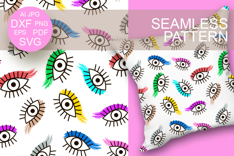 Seamless pattern eyes makeup backdrop Transparent Background