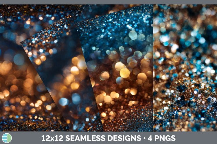 Blue Bronze Seamless Glitter Bokeh Textured Background Paper