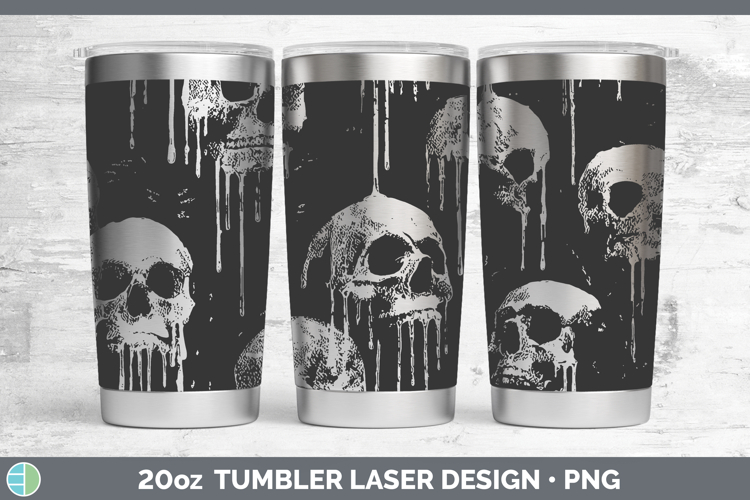 Skulls Laser 20oz Tumbler Seamless Halloween Sublimation Tum