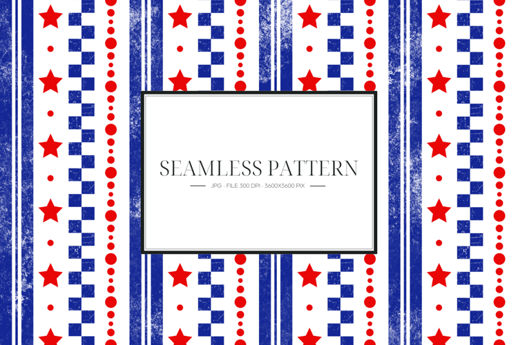 Patriotic Seamless Pattern USA American Flag Background