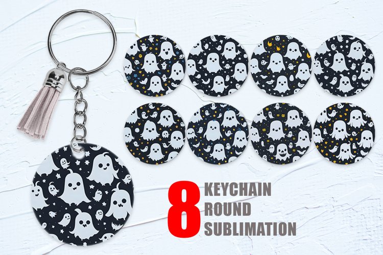 Pattern Cute Ghosts Keychain | Keyring