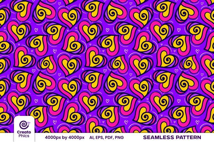 love hearts seamless pattern | romantic vector digital paper