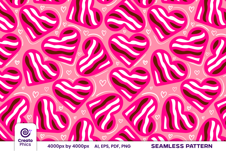 love hearts seamless pattern | pink heart digital paper