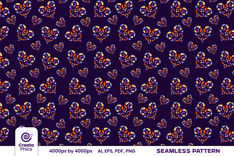 love hearts seamless pattern | romantic vector digital paper