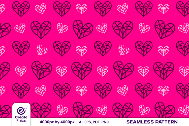 love hearts seamless pattern | romantic vector digital paper