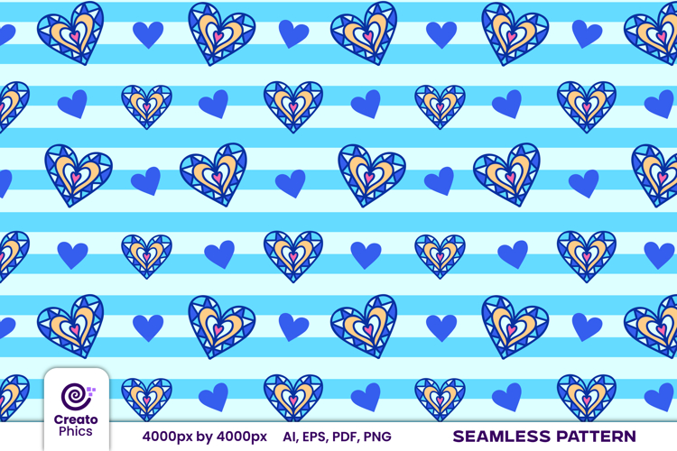 love hearts seamless pattern | romantic vector digital paper