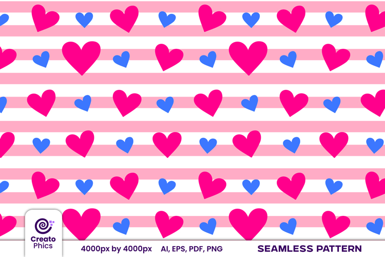 love hearts seamless pattern | romantic vector digital paper