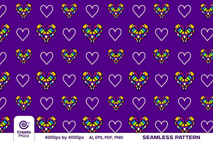 love hearts seamless pattern | romantic vector digital paper