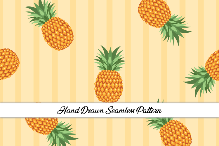 Summer Pineapple Seamless Pattern | Fruit Digital Paper