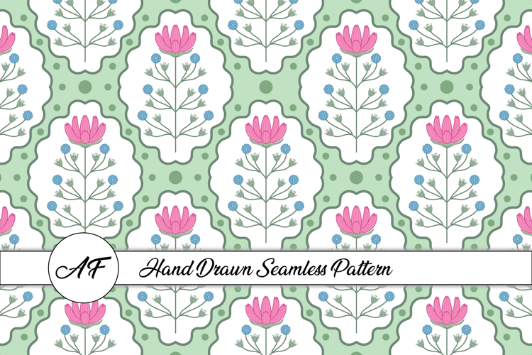 Folk Flower Seamless Pattern | Flower Digital Paper