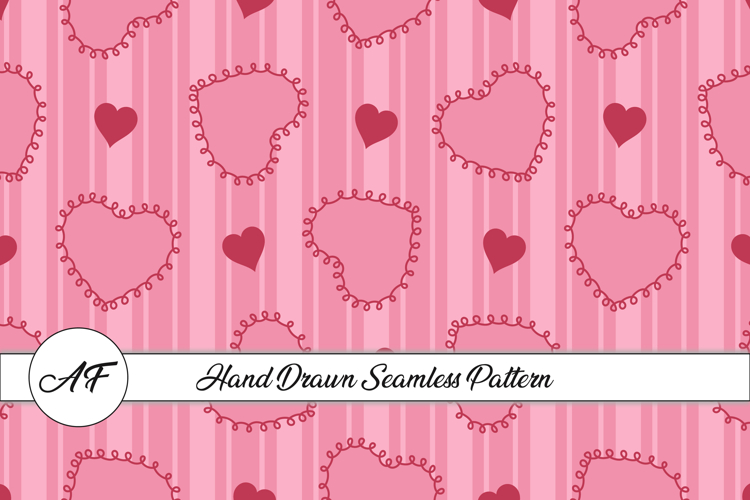 Heart Stripe Seamless Pattern | Heart Digital Paper