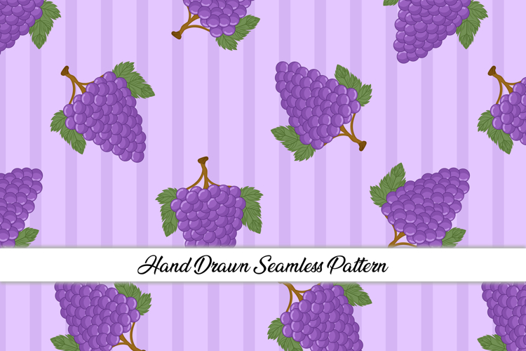 Summer Grapes Seamless Pattern | Fruit Digital Paper