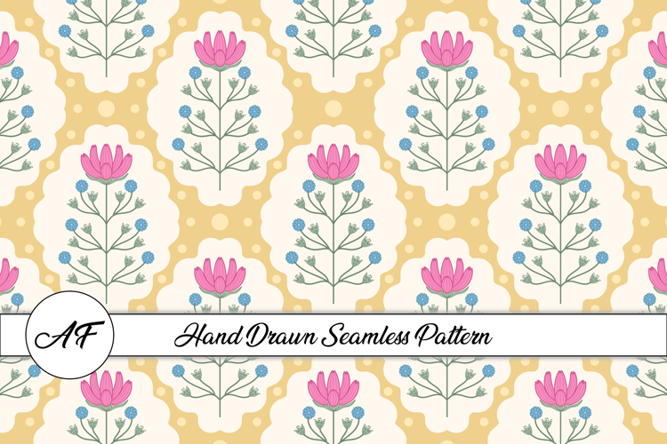 Folk Flower Seamless Pattern | Flower Digital Paper