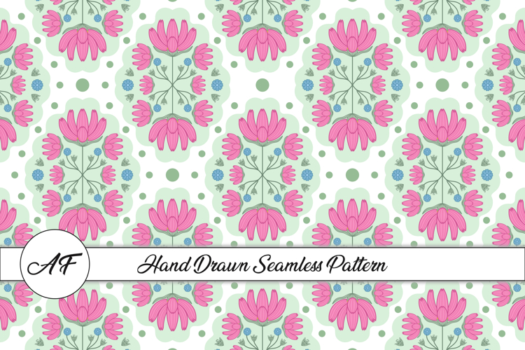 Folk Flower Seamless Pattern | Flower Digital Paper