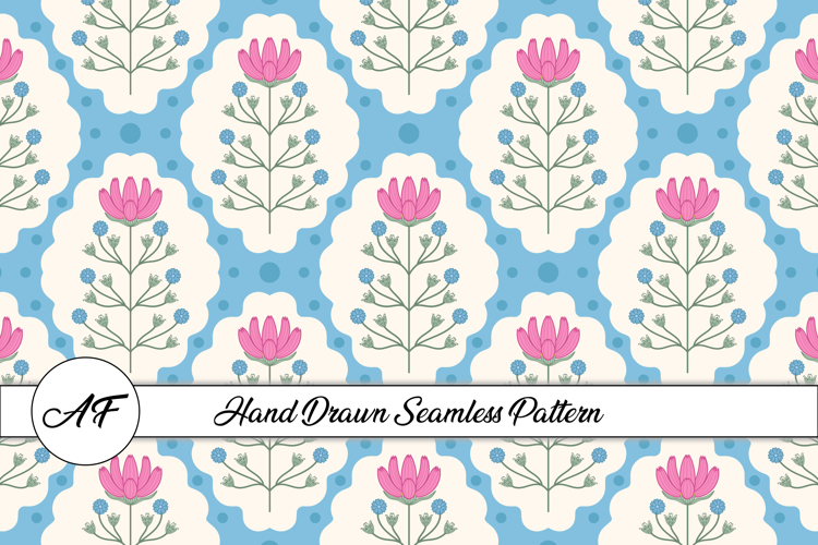 Folk Flower Seamless Pattern | Flower Digital Paper
