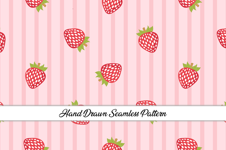 Summer Strawberry Seamless Pattern | Fruit Digital Paper