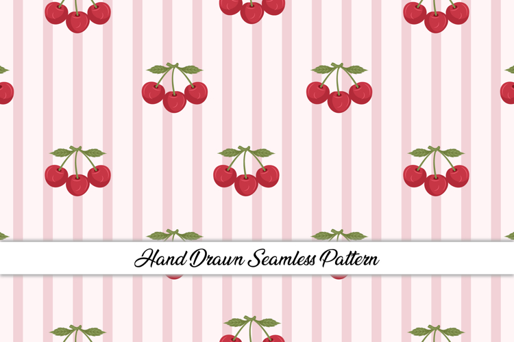 Summer Cherry Seamless Pattern | Fruit Digital Paper
