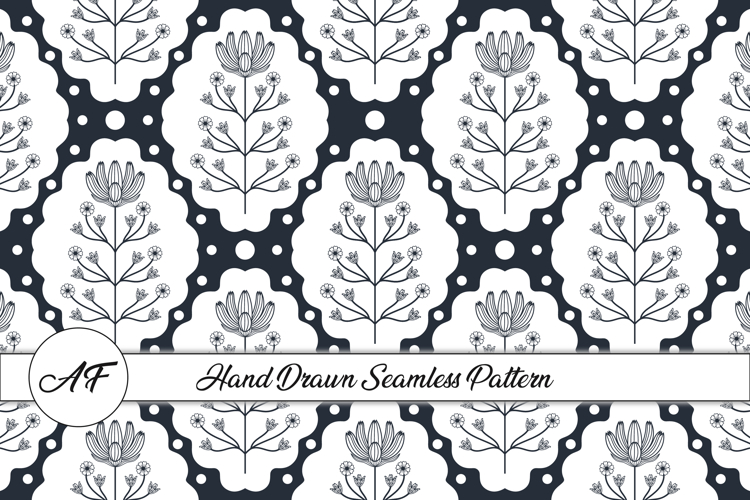 Scandinavian Flower Seamless Pattern | Flower Digital Paper