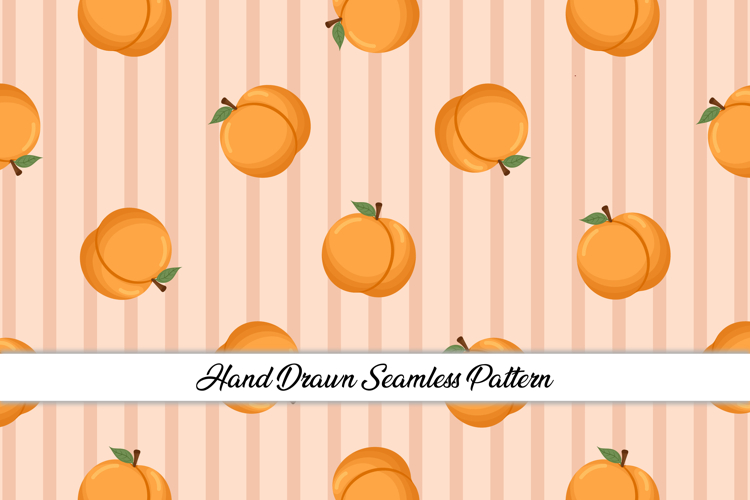 Summer Peach Seamless Pattern | Fruit Digital Paper