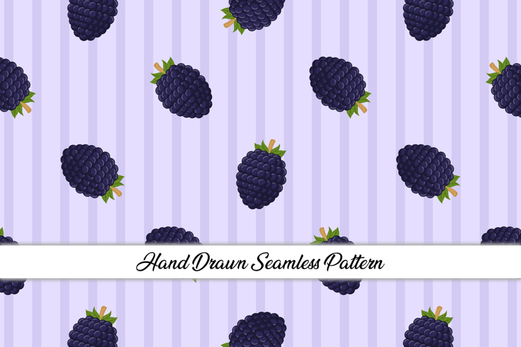 Summer Blackberries Seamless Pattern | Fruit Digital Paper