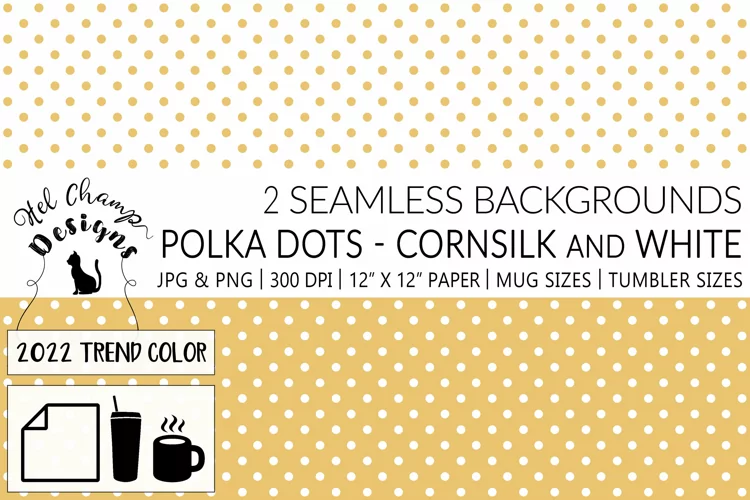 Polka Dots Cornsilk and White | Patterns | Sublimation